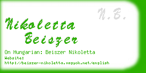 nikoletta beiszer business card